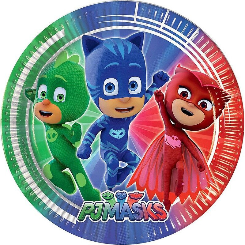 Pratos PJmasks 8 unidades 23cm
