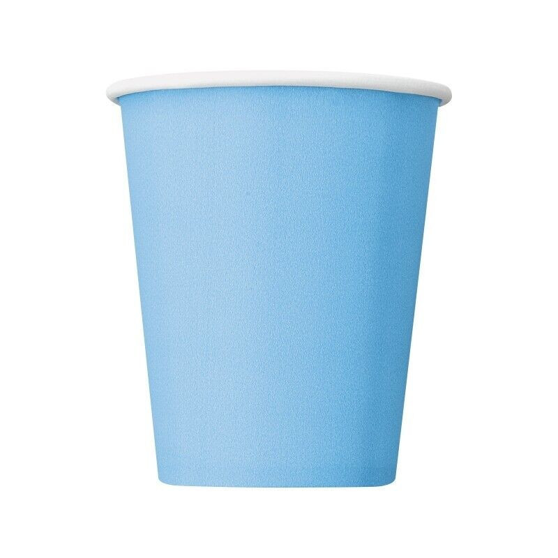 14 copos papel 255ml Azul Claro