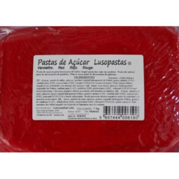 Pasta de Açucar Lusopastas Vermelho 1kg