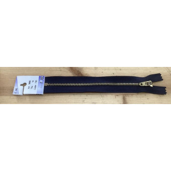 Fecho metal azul escuro 16cm