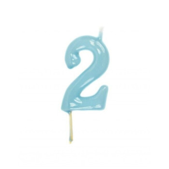 Vela Aniversário 6cm azul pastel N4