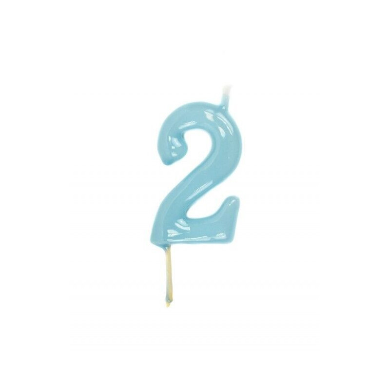 Vela Aniversário 6cm azul pastel N4