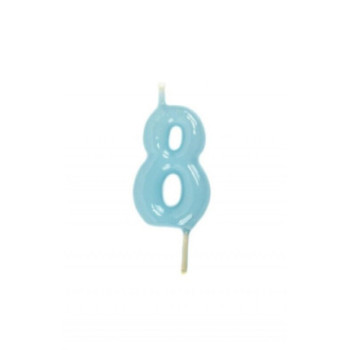 Vela Aniversário 6cm azul pastel N8