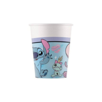 8 Copos Papel 200ml Stitch Angel Cute