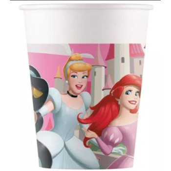 8 copos papel 200 ml Princesas Create your Word