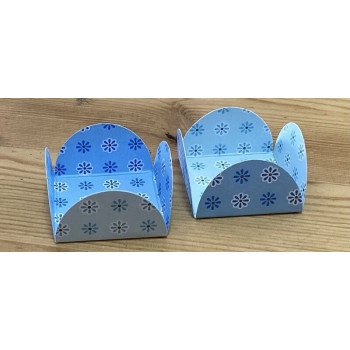 12 formas de papel flores azul