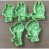 Conjunto 5 cortadores marcadores Bingo e Bluey