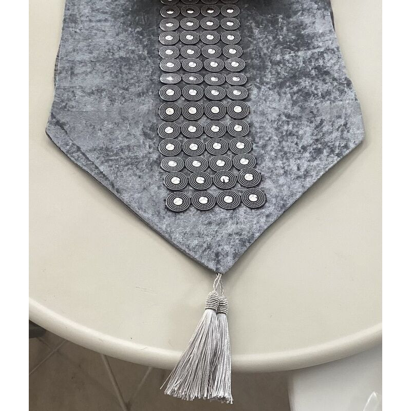 Caminho de mesa prata 175cm