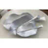 Conunto 3 travessas madeira prata 28/39 e 49cm