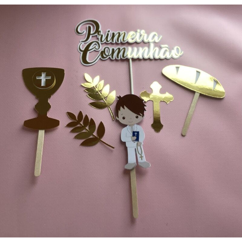 topo de bolo de primeira comunhão