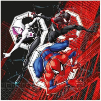 20 guardanapos33x33cm homem aranha world of web
