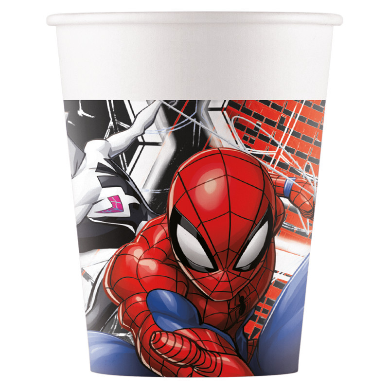 8 copos 200ml homem aranha whorld of web