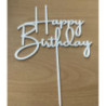 Topo de bolo Happy Birthday 14cm branco