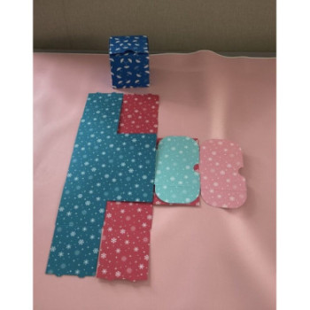 caixa de cartolina 7x7x7cm flocos neve