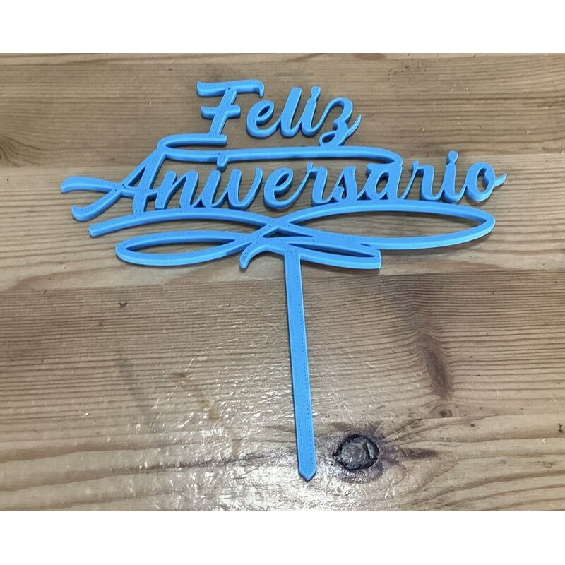 Topod e Bolo Feliz aniversário 15cm - Azul claro