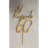 Topo de Bolo de repente 60 dourado