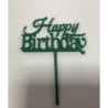 Topo de Bolo happy Birthday verde