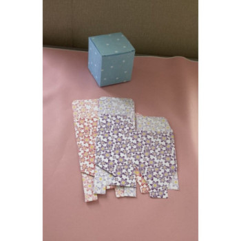 Cx para bolos/bolachas 8.8x8.5x8.5cm flores1 cores