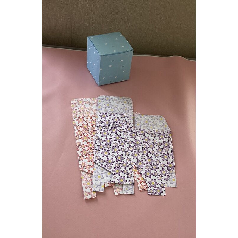 Cx para bolos/bolachas 8.8x8.5x8.5cm flores1 cores