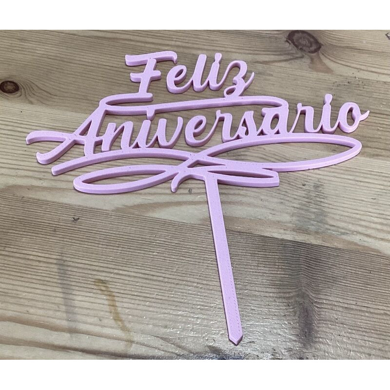 Feliz aniversário 15cm Rosa claro
