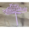 Feliz aniversário 15cm Rosa claro