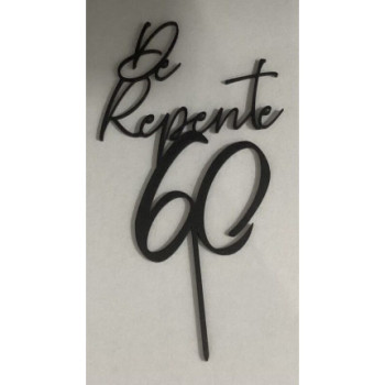 Topo de Bolo de repente 60 preto
