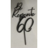 Topo de Bolo de repente 60 preto