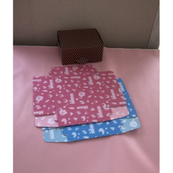 Cx para bolos/bolachas 16x13x7cm Bebé Azul e rosa