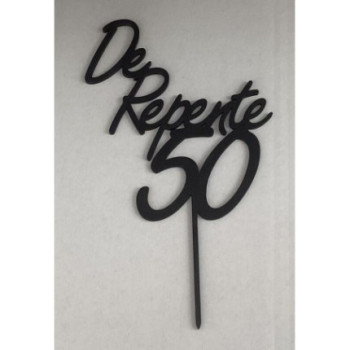 Topo de Bolo de repente 50 preto