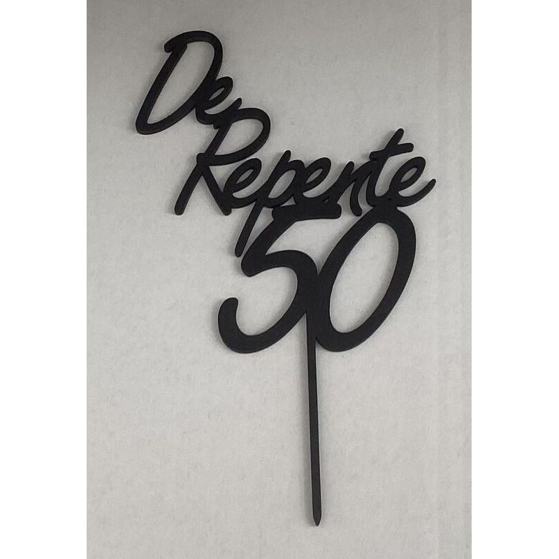 Topo de Bolo de repente 50 preto