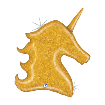 Balão Foil 38 Unicórnio Glitter Ouro