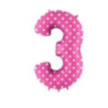 Balão Bolinhas Brancas Rosa N 3 Grabo