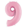 Balão Foil Grab Nº 9 Rosa Pastel 40
