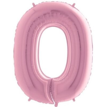 Balão Foil Grab Nº 0 Rosa Pastel 40