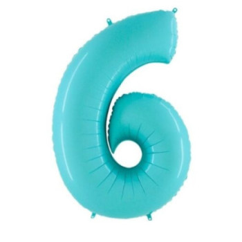 Balão Grab Nº 6 Azul Pastel 40
