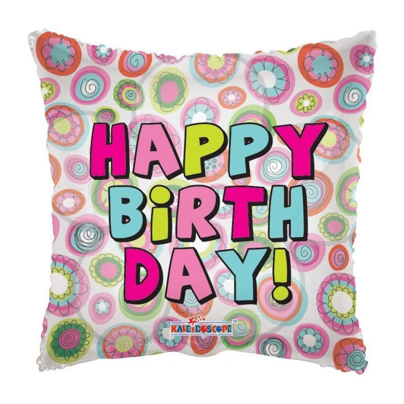 balão foil 18'' transparente Happy Birthday