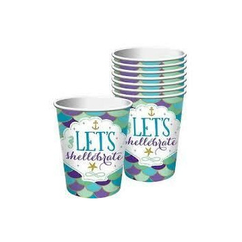 8 copos papel 266 ml metalizados Sereia