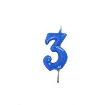 Vela 6cm N3 Azul