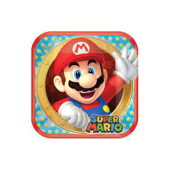 8 pratos 23 cm Super Mário