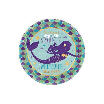 8 pratos 18 cm metalizados Sereia