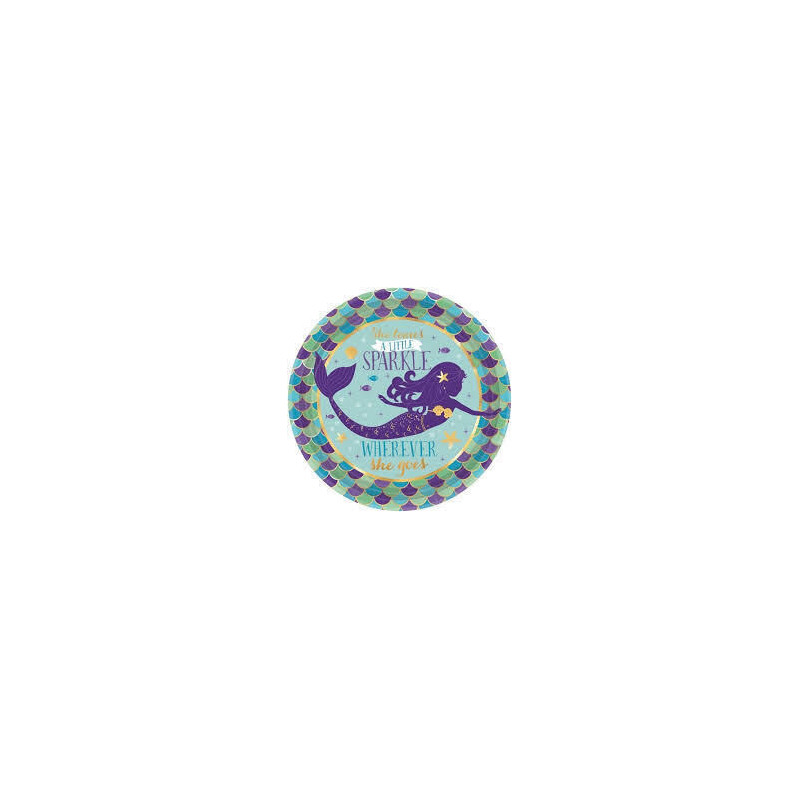 8 pratos 18 cm metalizados Sereia