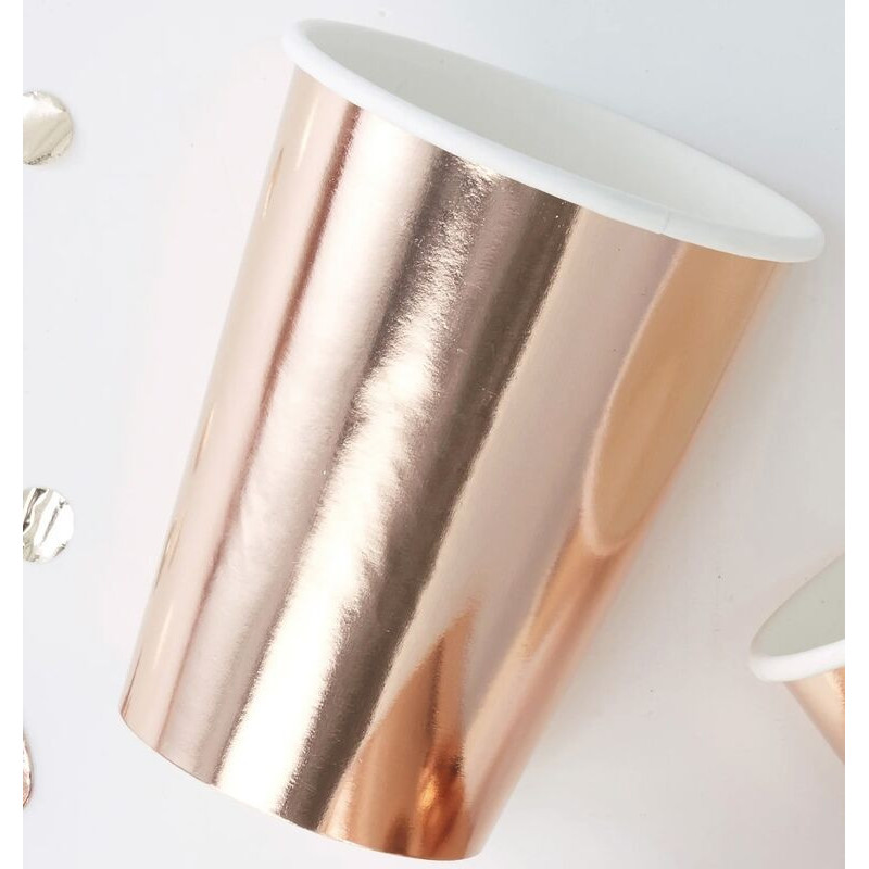 Copos 355 ml Rosa Gold metalizado