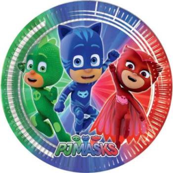 conj. 8 pratos pjmasks 23 cm