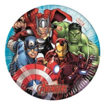 Pratos Avengers 8 unidades 19,5cm