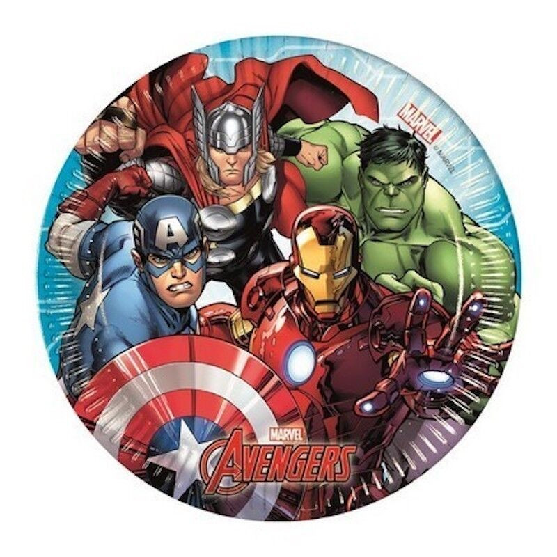 Pratos Avengers 8 unidades 19,5cm