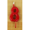 Vela 6cm N8 Vermelho