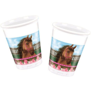 8 Copos Plástico 200ml Lovely Horse