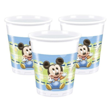 8 copos plástico mickey baby