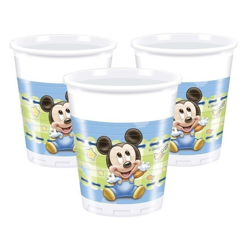 8 copos plástico mickey baby