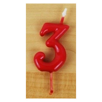 Vela 6cm N3 Vermelho